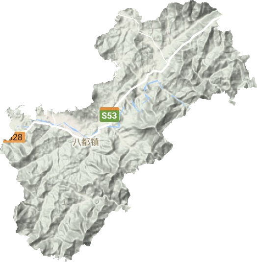 八都镇地形地图