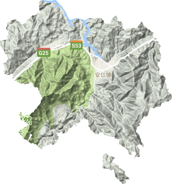 安仁镇地形地图