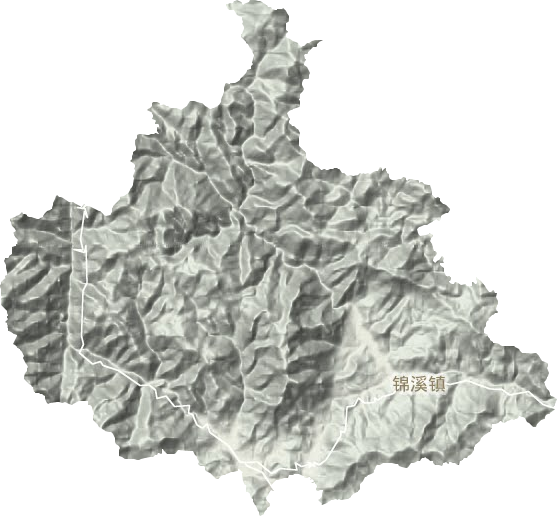 锦溪镇地形地图