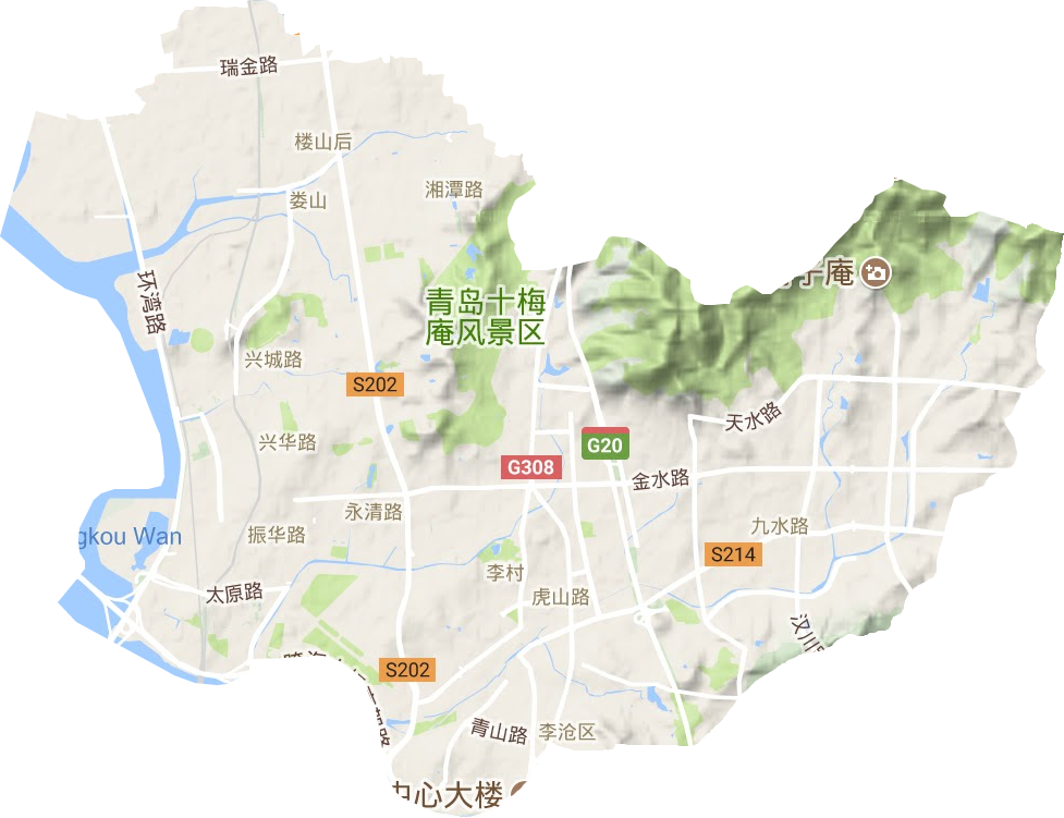 李沧区地形地图