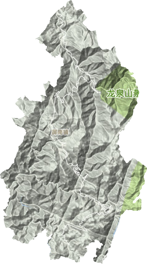 屏南镇地形地图