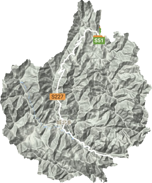 城北乡地形地图