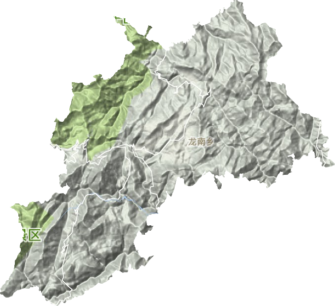 龙南乡地形地图