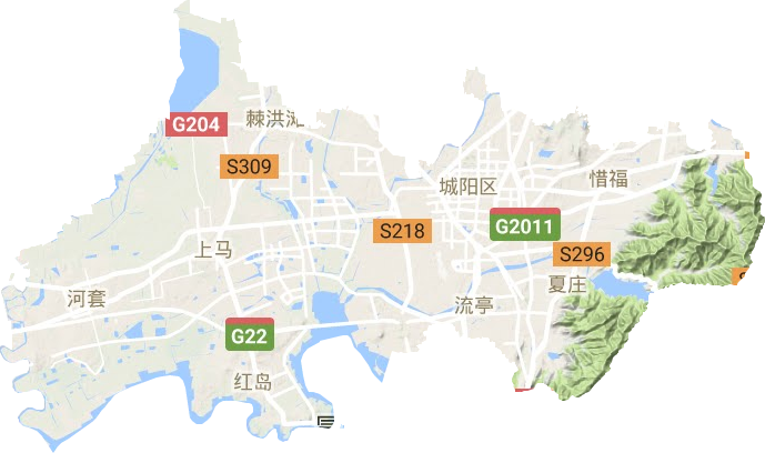城阳区地形地图