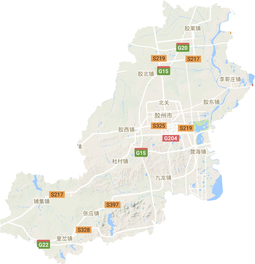 胶州市地形地图