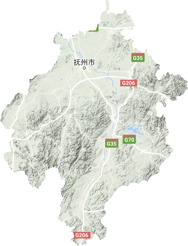 抚州市地形地图