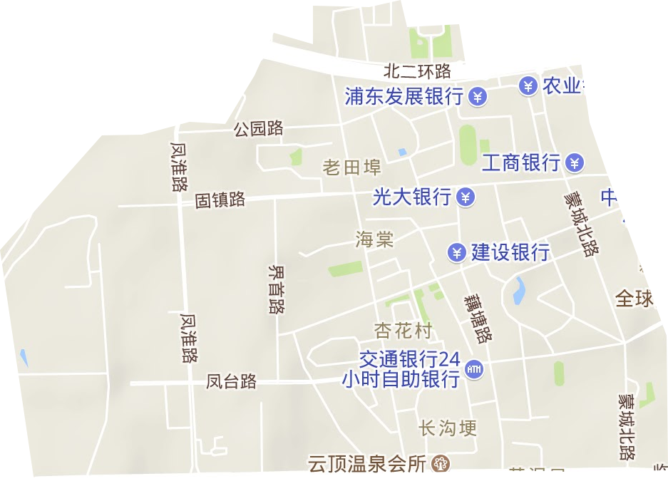 海棠街道地形地图