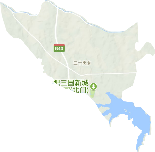 三十岗乡地形地图