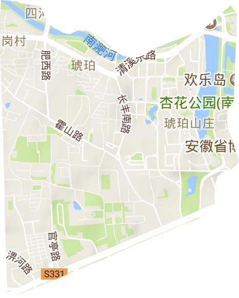 琥珀街道地形地图