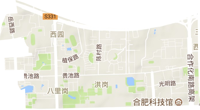 西园街道地形地图