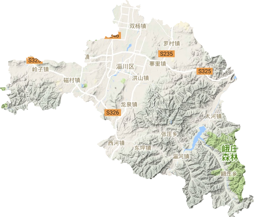 淄川区地形地图