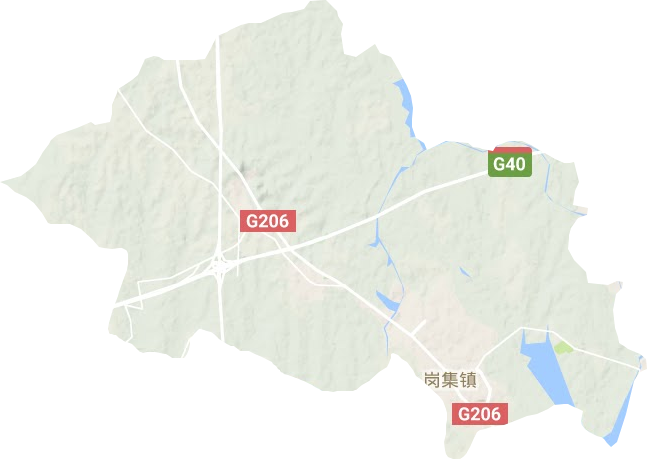 岗集镇地形地图