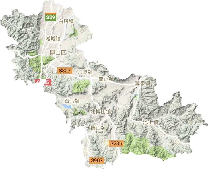 博山区地形地图