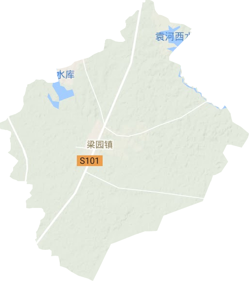 梁园镇地形地图