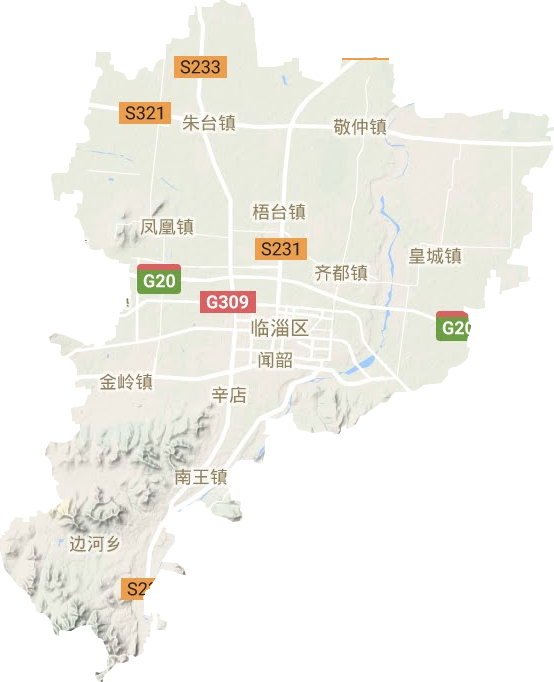 临淄区地形地图