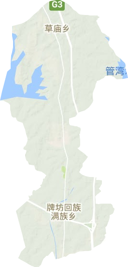 牌坊回族满族乡地形地图