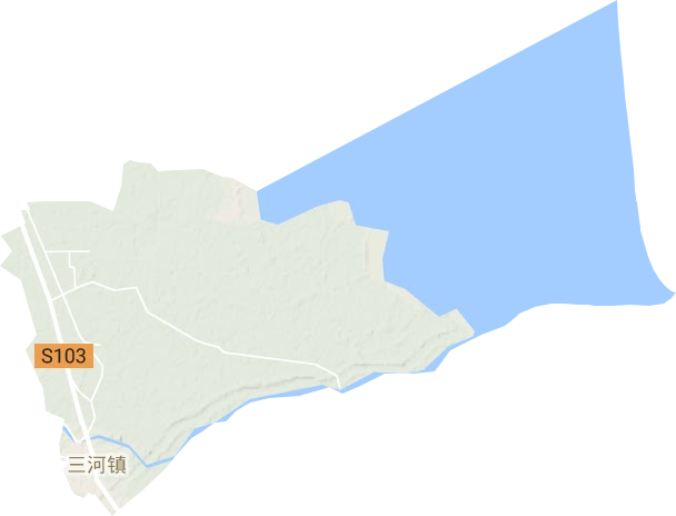 三河镇地形地图