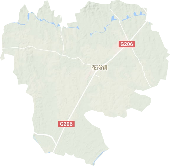 花岗镇地形地图