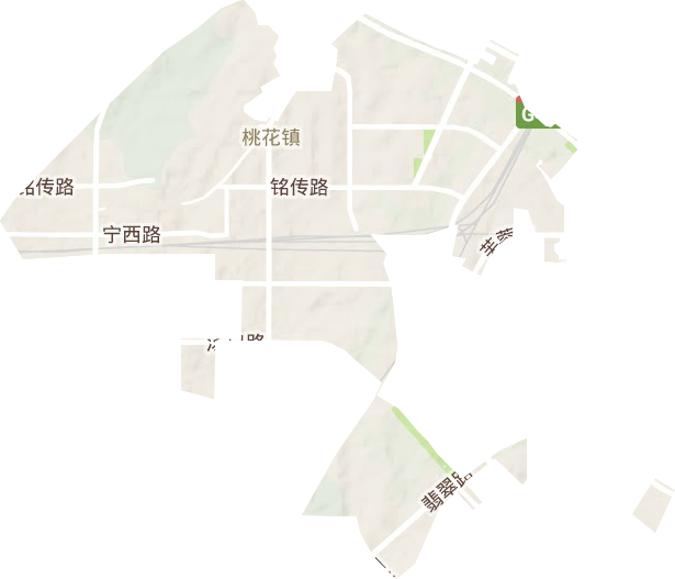 桃花镇地形地图