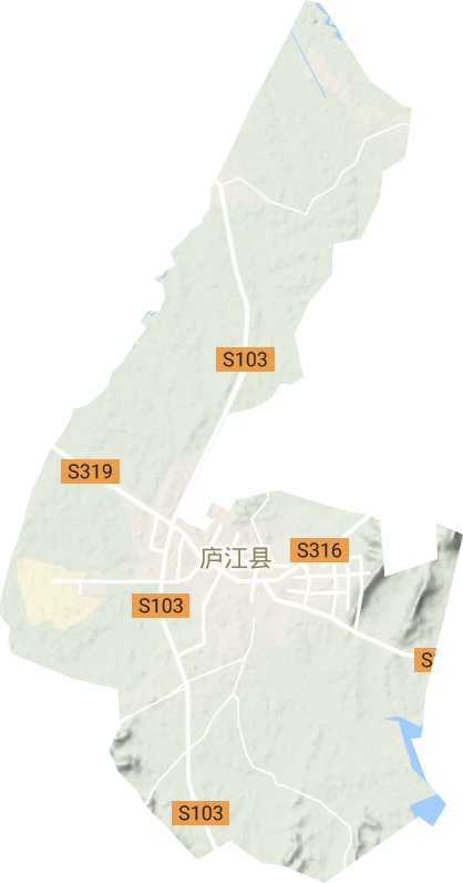庐城镇地形地图