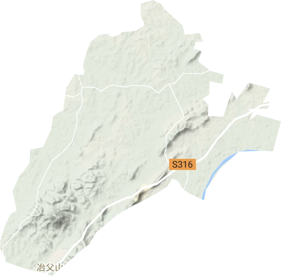冶父山镇地形地图