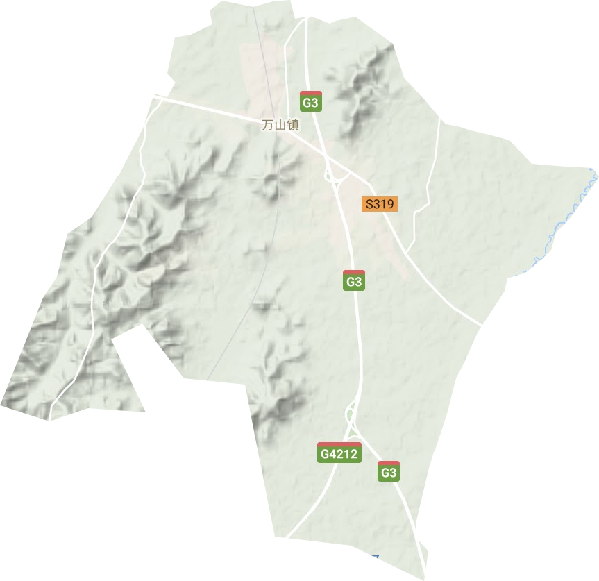 万山镇地形地图