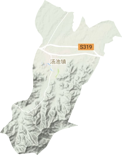 汤池镇地形地图