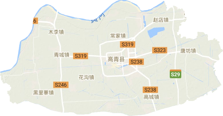 高青县地形地图