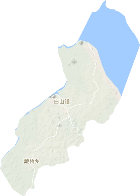 白山镇地形地图