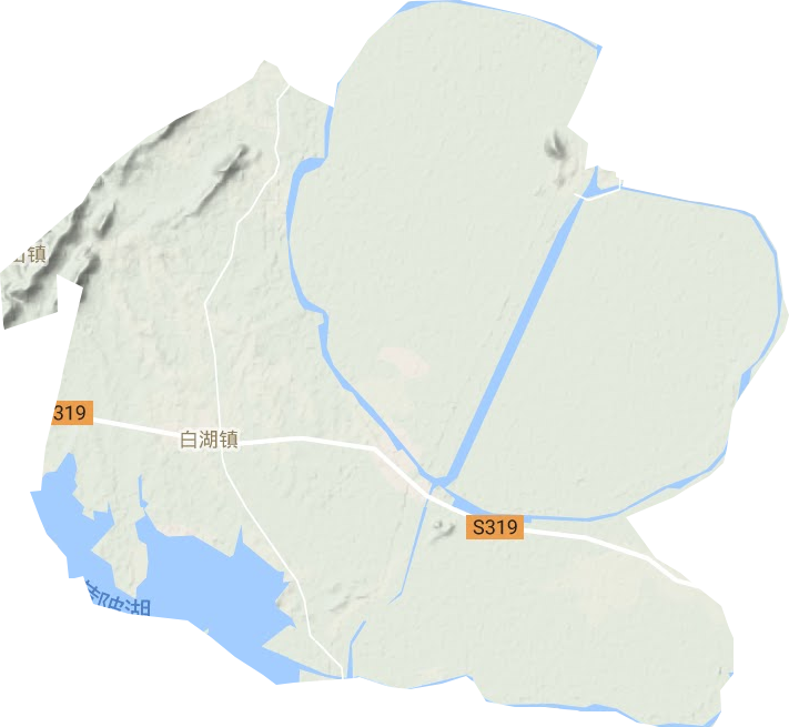 白湖镇地形地图