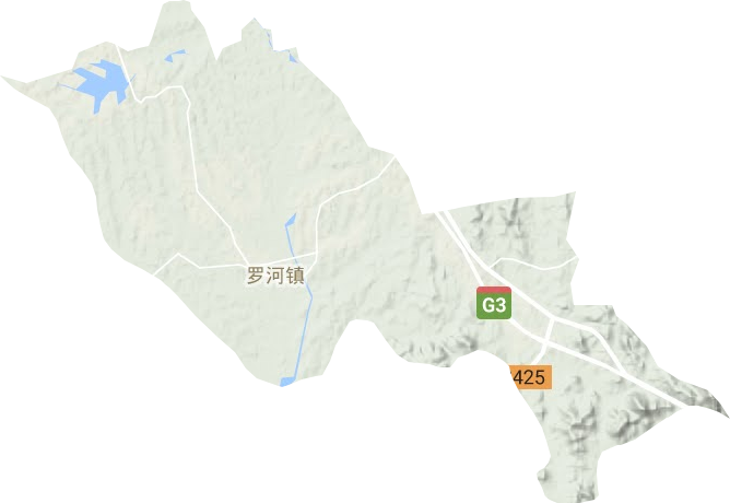 罗河镇地形地图
