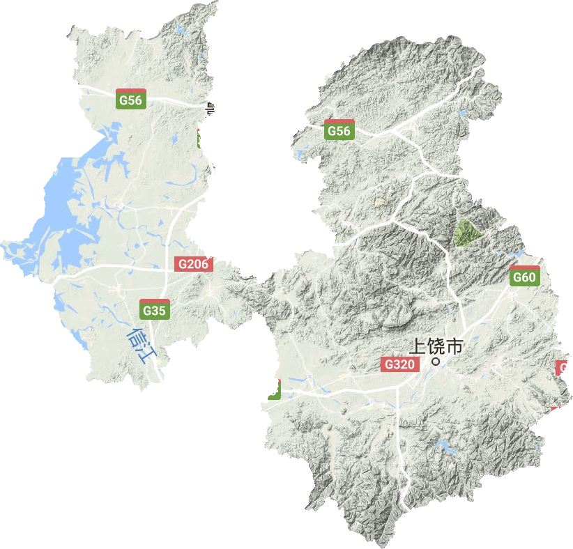 上饶市地形地图