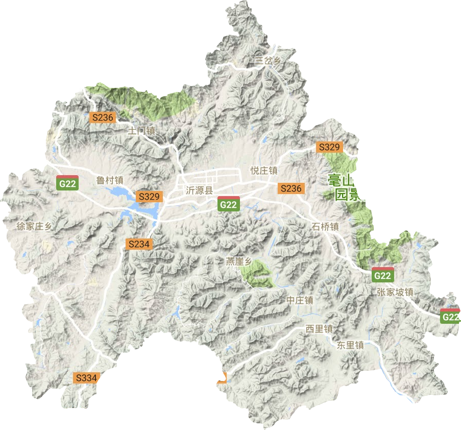 沂源县地形地图