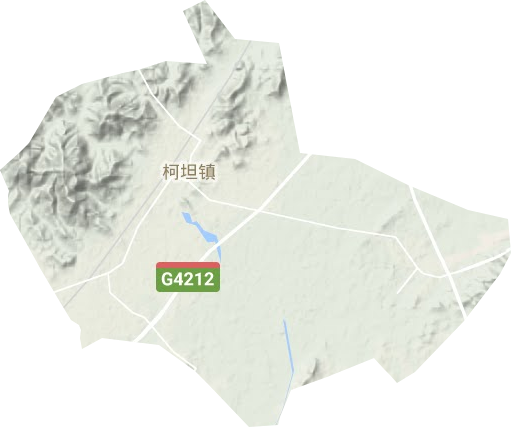 柯坦镇地形地图