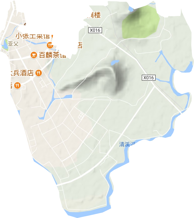 亚父街道地形地图