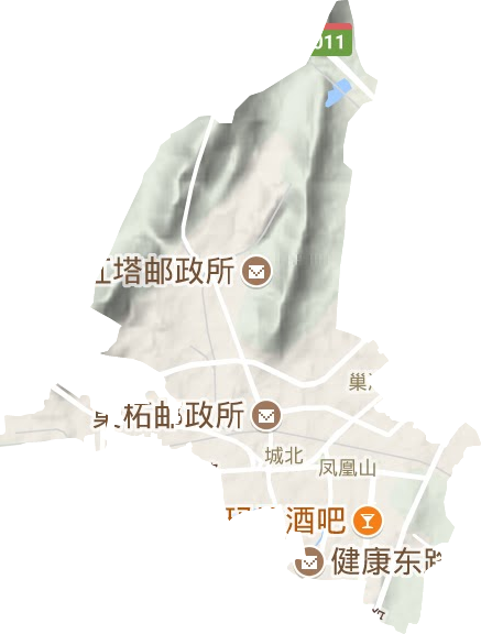 凤凰山街道地形地图