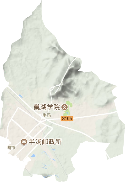 半汤街道地形地图