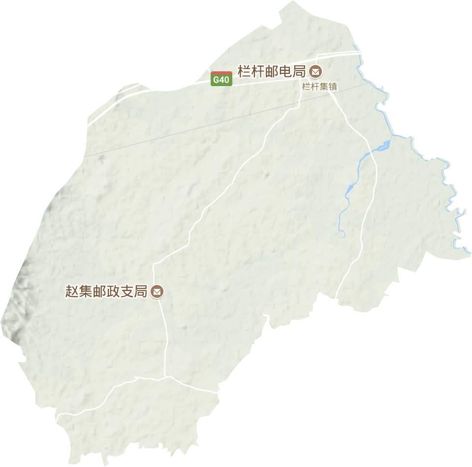 栏杆集镇地形地图