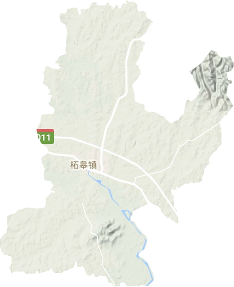 柘皋镇地形地图