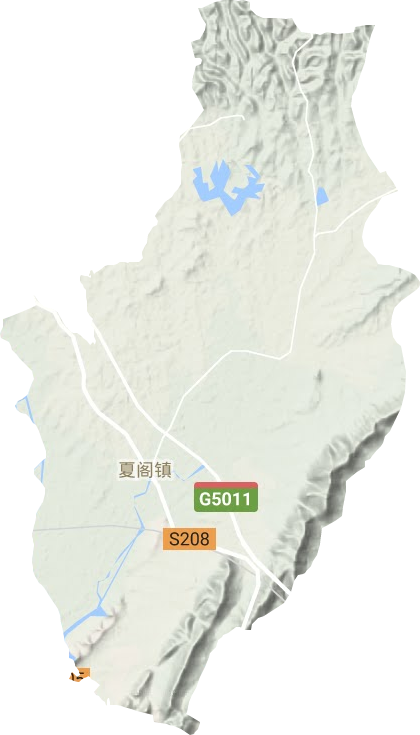 夏阁镇地形地图