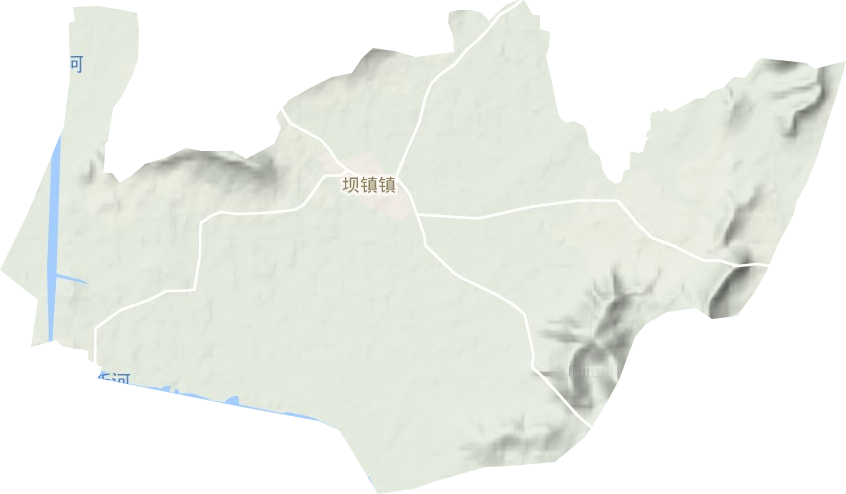 坝镇镇地形地图