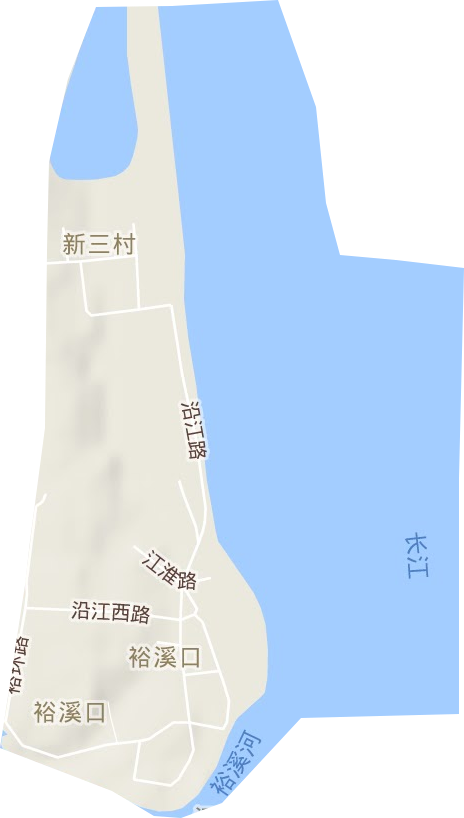 裕溪口街道地形地图
