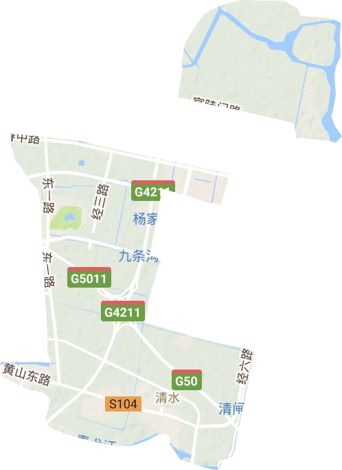 清水街道地形地图
