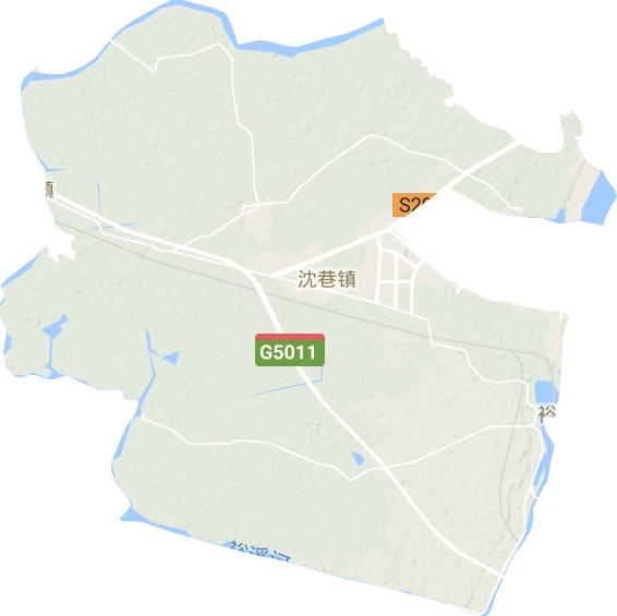 沈巷镇地形地图