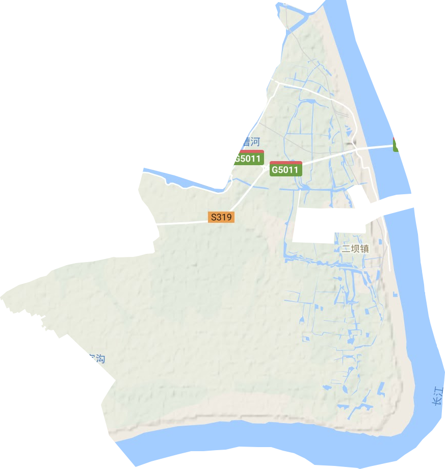二坝镇地形地图