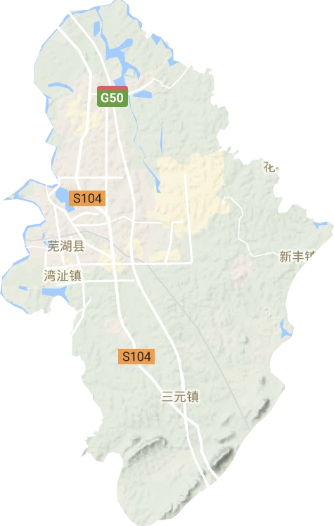 湾沚镇地形地图