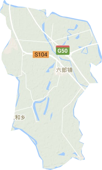 六郎镇地形地图