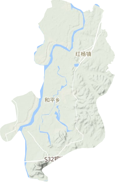 红杨镇地形地图