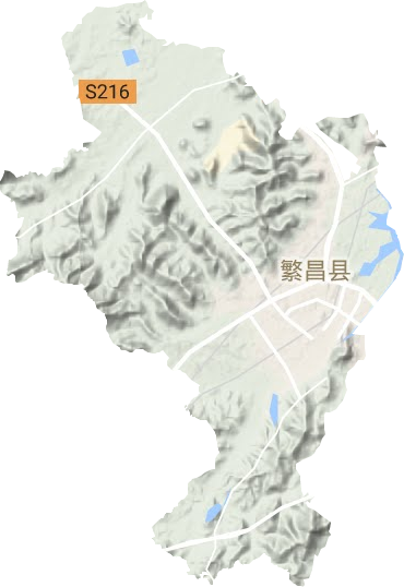 繁阳镇地形地图