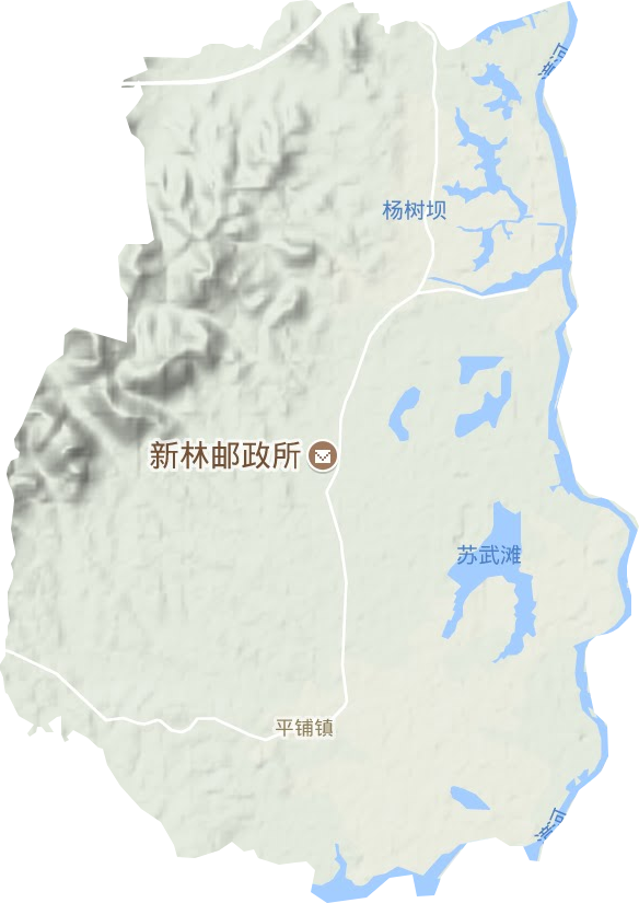 平铺镇地形地图